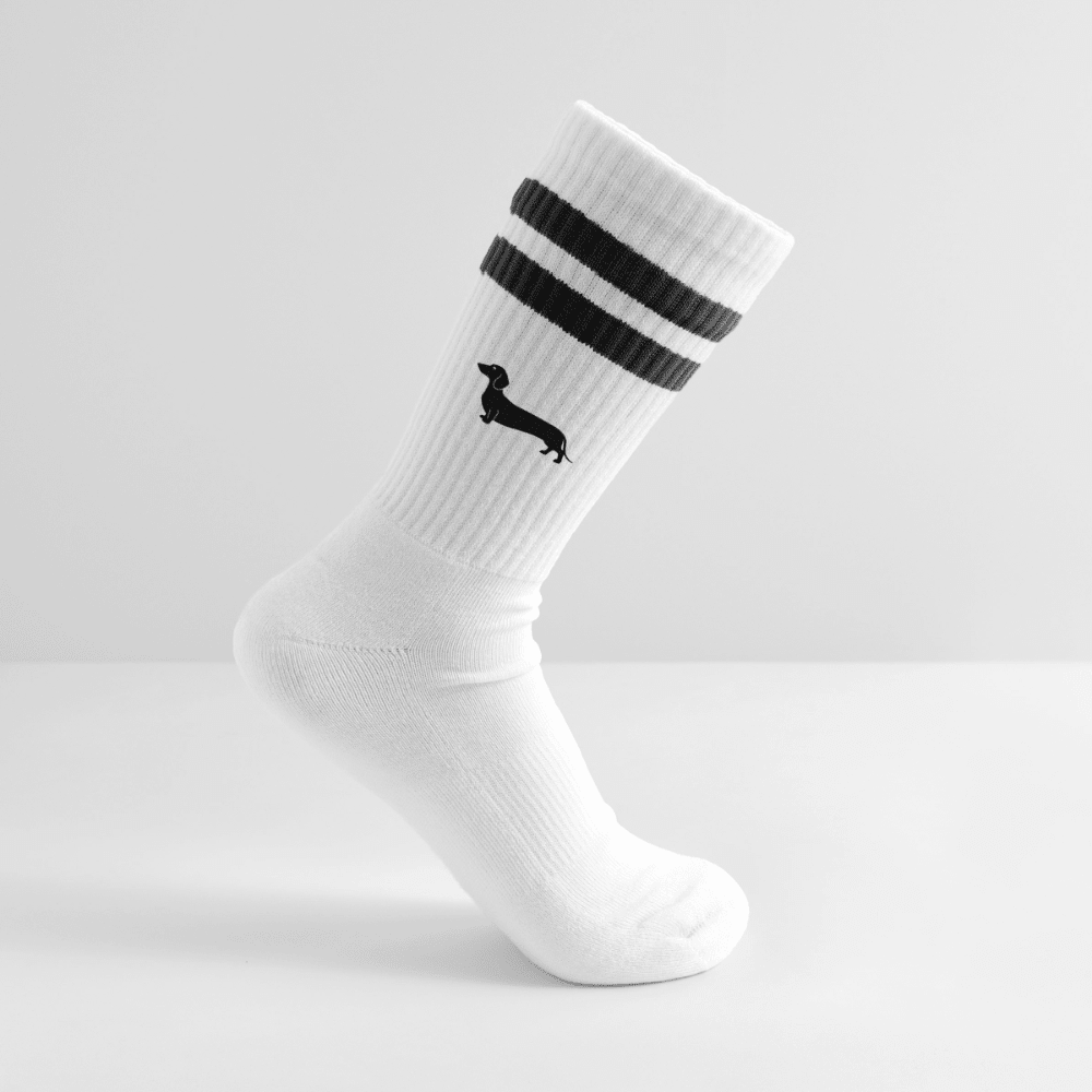 Dackel Socken "Pablo" gestreift - Schwarz -