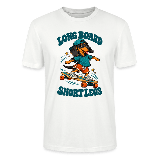 Dackel T-Shirt „Long Board Short Legs“ – Unisex - Weiß