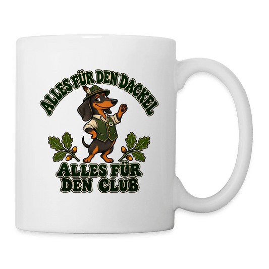 Dackel Tasse „Alles für den Dackel, alles für den Club“ - Weiß One size