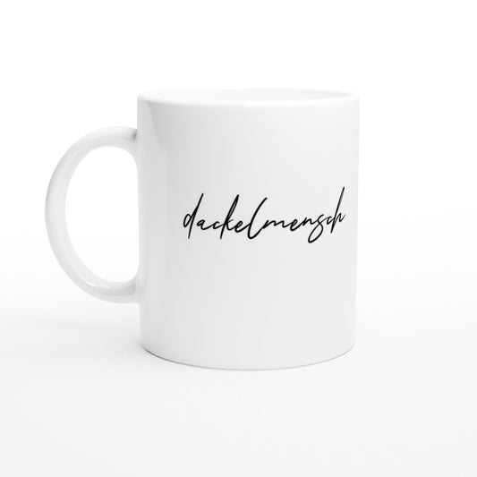 Dackel Tasse "Dackelmensch" - Weiß - Default Title
