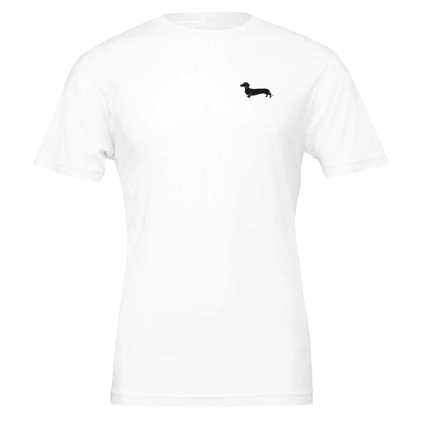 Dackel Unisex T-Shirt "Pablo" mit Rundhalsausschnitt - Motiv schwarz