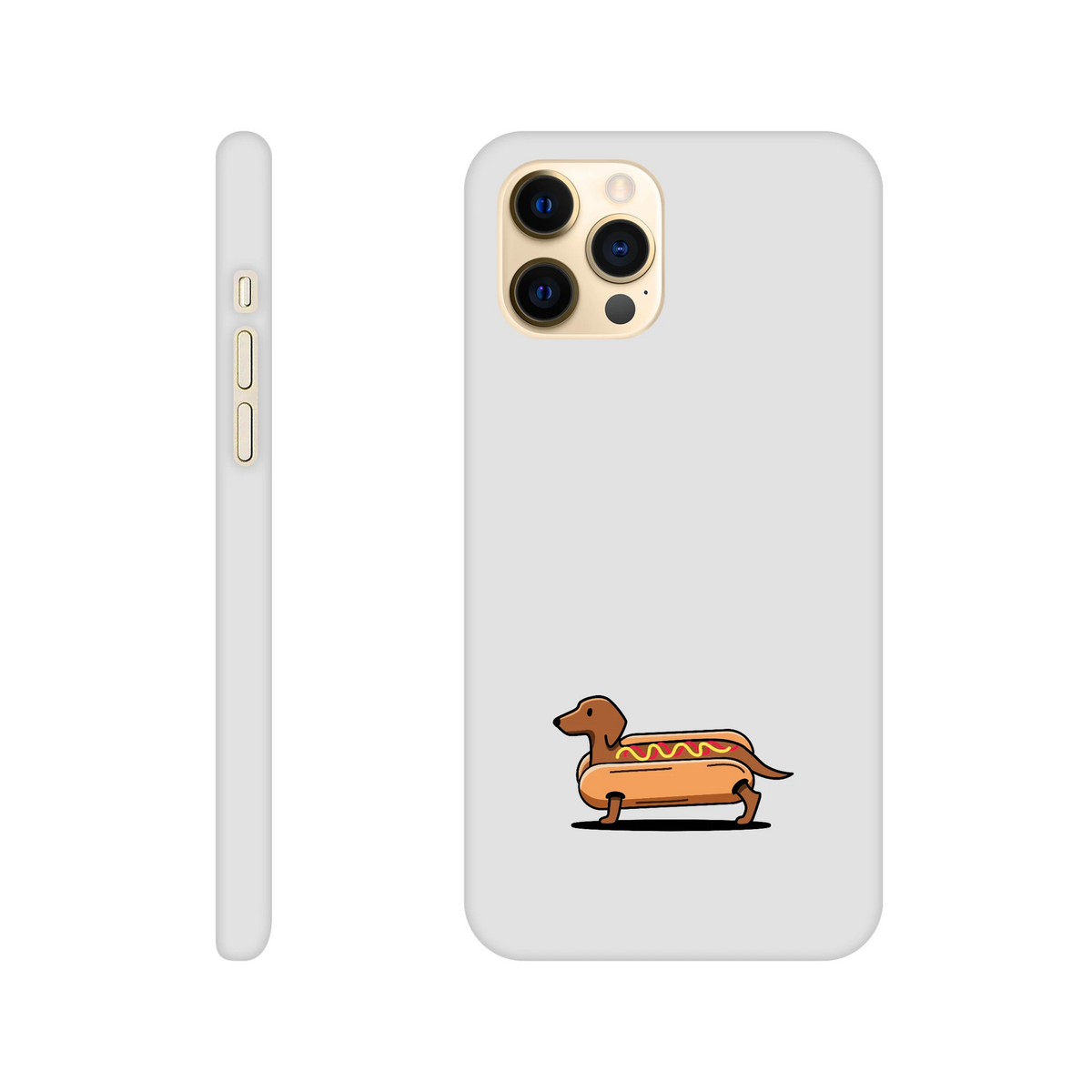 Dackel iPhone Handyhülle „Hot Dog“ - iPhone 12 Pro Max Weiß