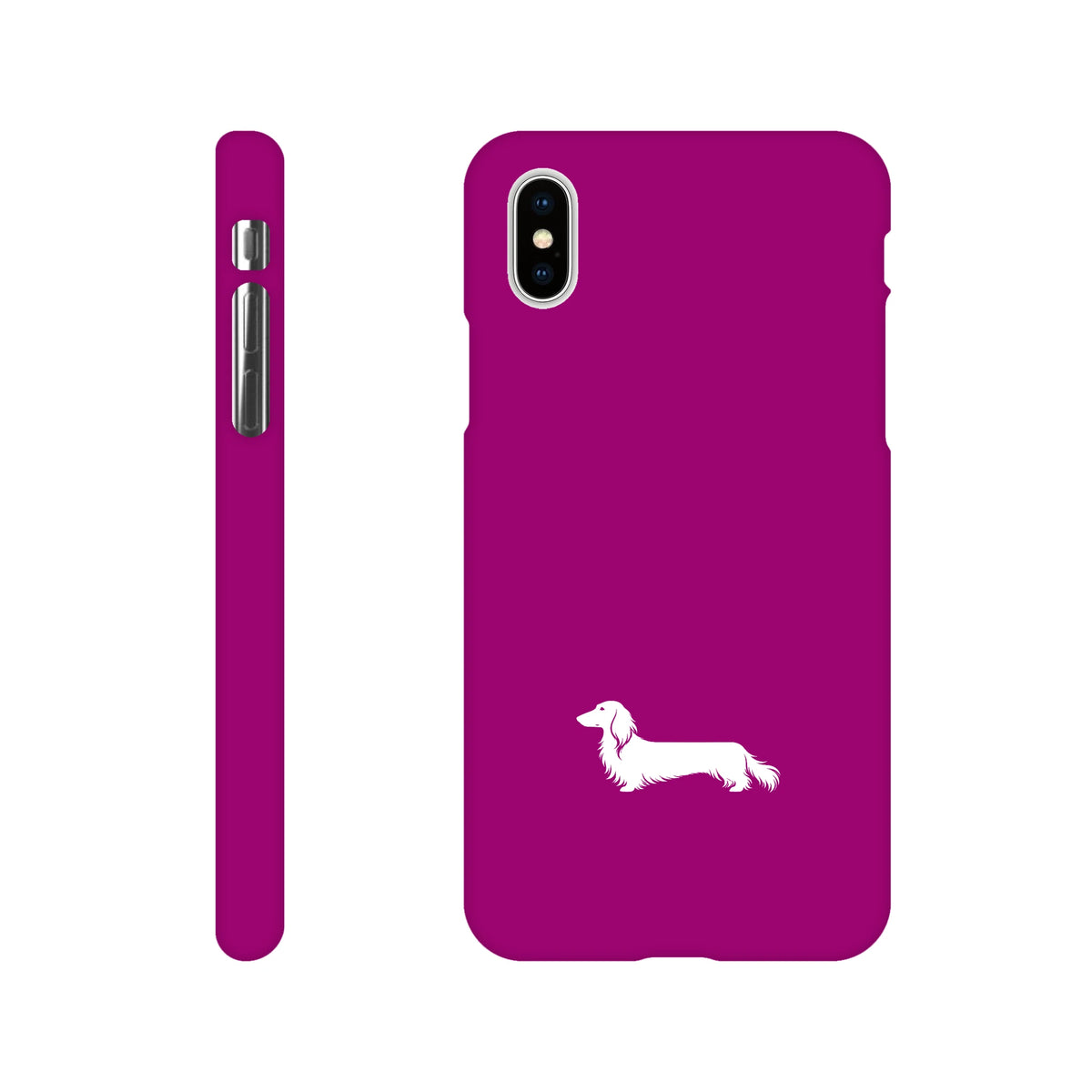Langhaardackel iPhone Handyhülle „Finn“ - iPhone XS Lila