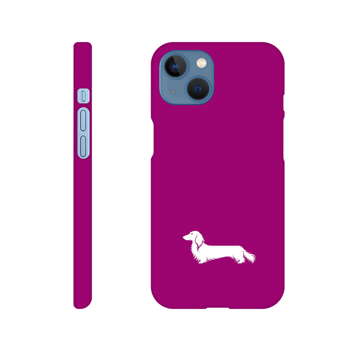 Langhaardackel iPhone Handyhülle „Finn“ - iPhone 13 Lila