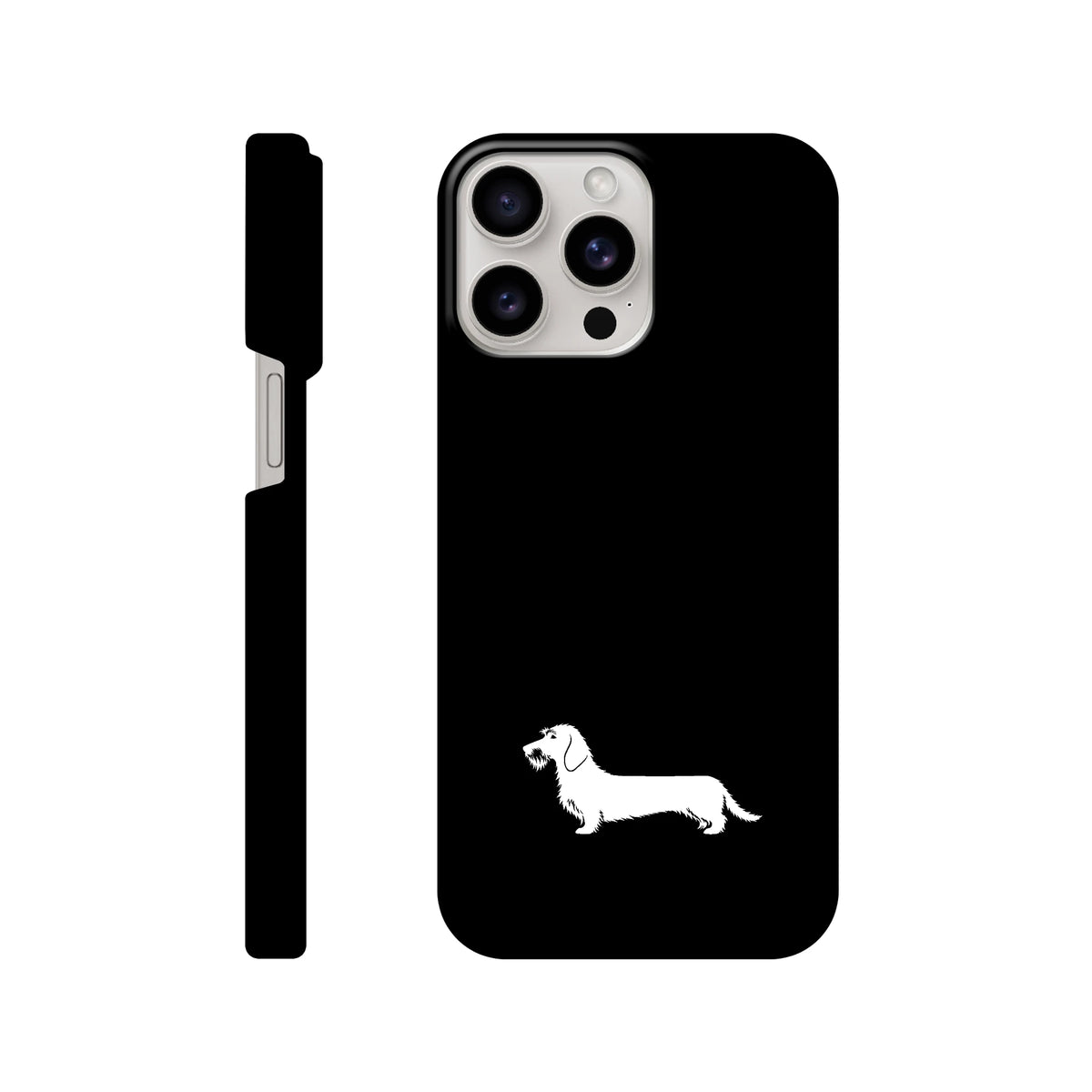 Rauhaardackel iPhone Handyhülle „Rosi“ - iPhone 15 Pro Max Schwarz