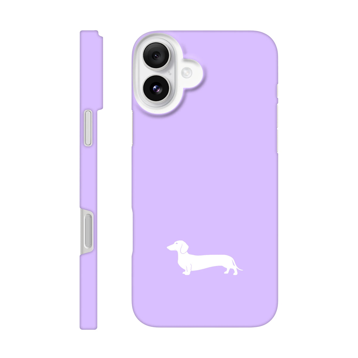 Kurzhaardackel iPhone Handyhülle „Pablo“ - iPhone 16 Plus Flieder