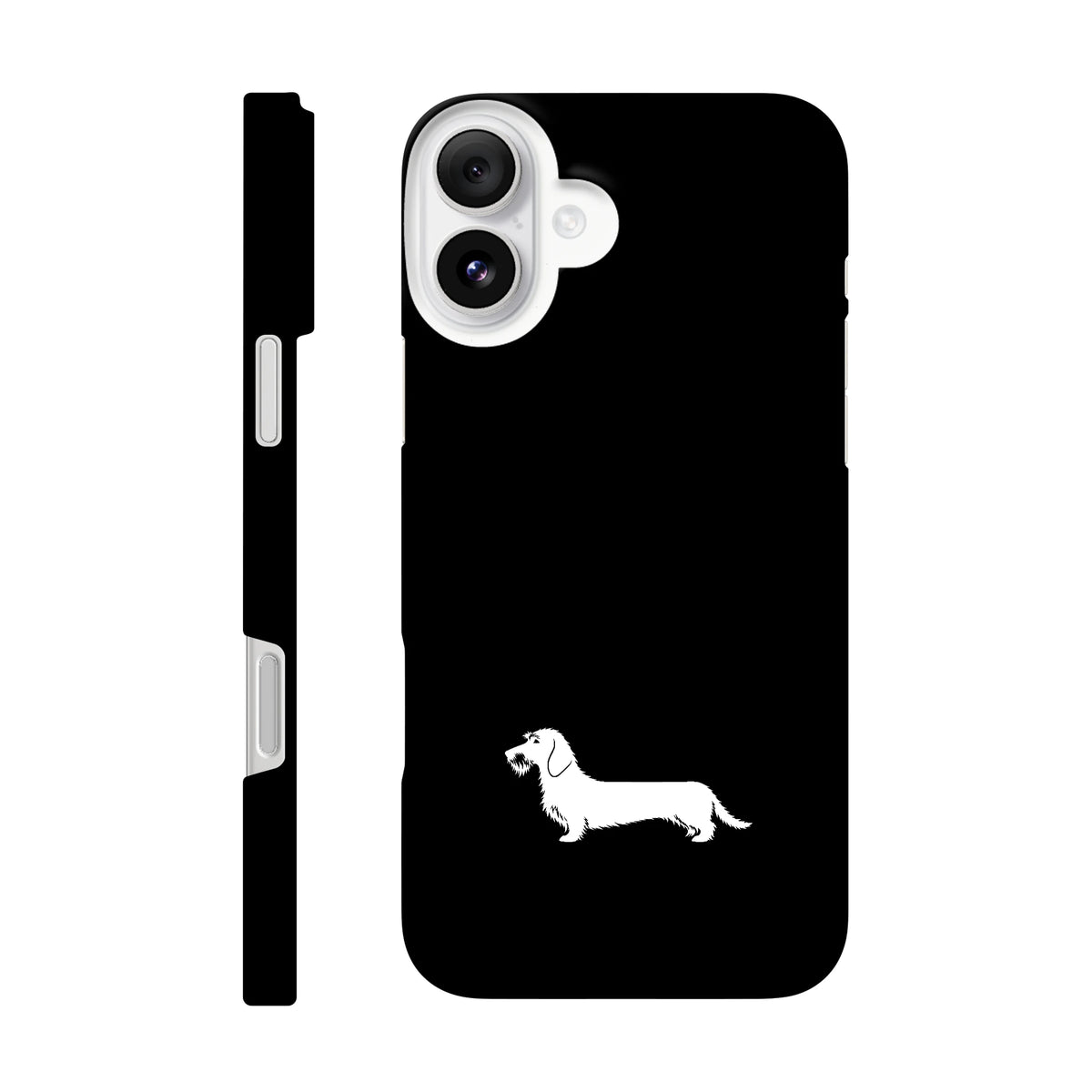 Rauhaardackel iPhone Handyhülle „Rosi“ - iPhone 16 Plus Schwarz