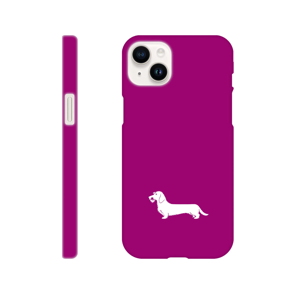 Rauhaardackel iPhone Handyhülle „Rosi“ - iPhone 14 Plus Lila
