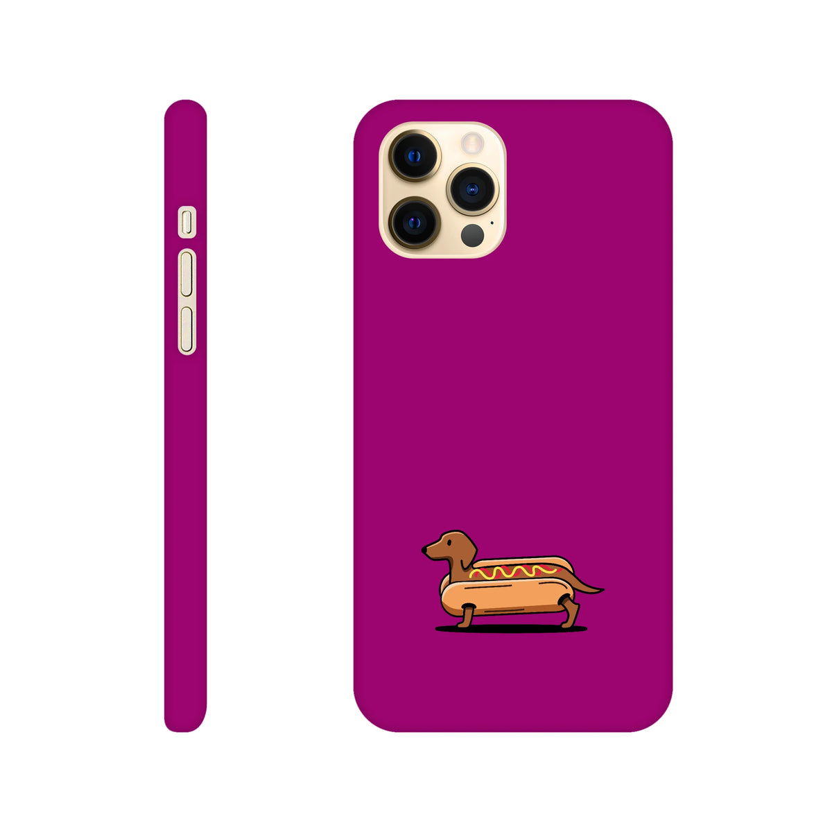 Dackel iPhone Handyhülle „Hot Dog“ - iPhone 12 Pro Max Lila
