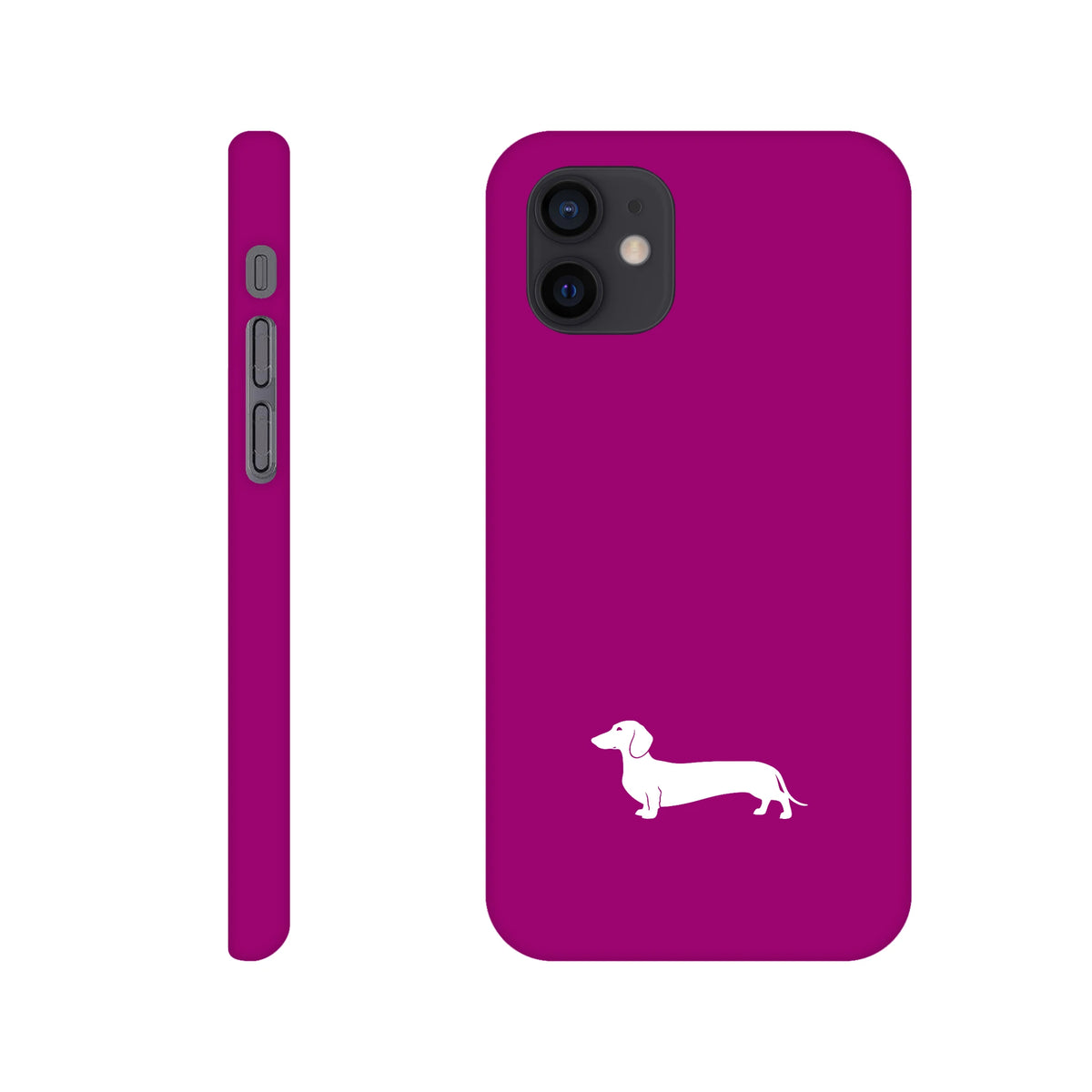 Kurzhaardackel iPhone Handyhülle „Pablo“ - iPhone 12 Mini Lila