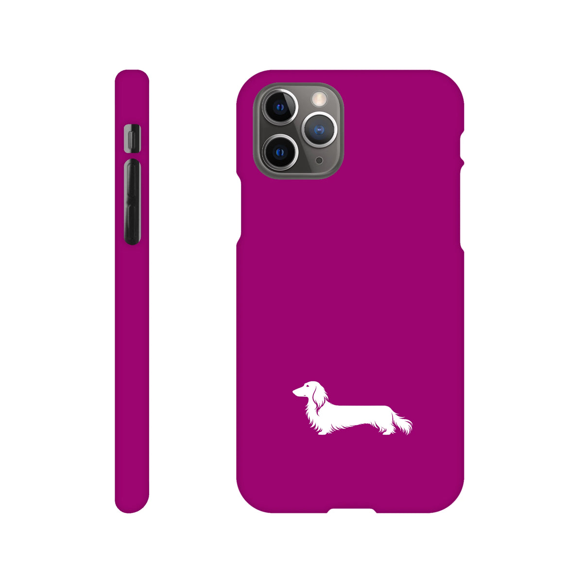 Langhaardackel iPhone Handyhülle „Finn“ - iPhone 11 Pro Lila