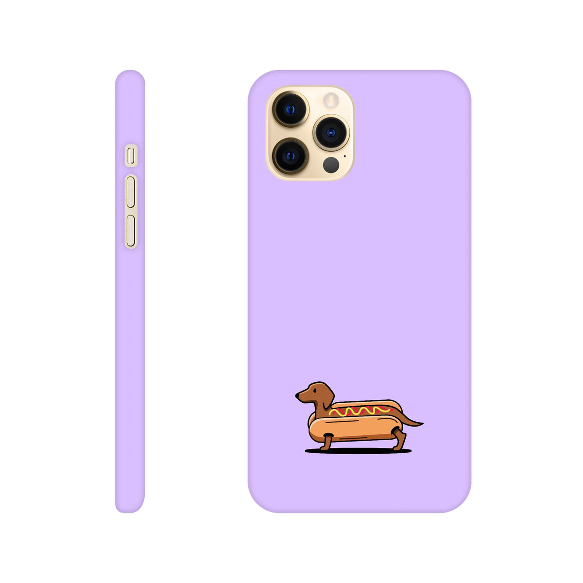 Dackel iPhone Handyhülle „Hot Dog“ - iPhone 12 Pro Max Flieder
