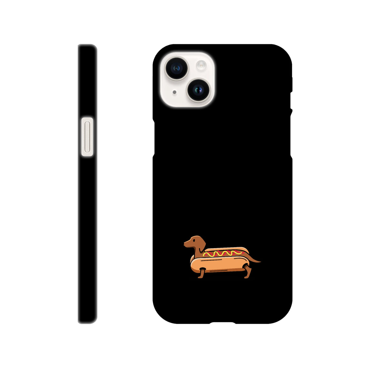 Dackel iPhone Handyhülle „Hot Dog“ - iPhone 14 Plus Schwarz