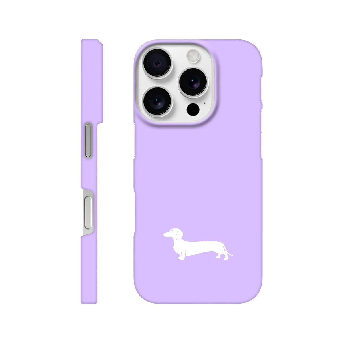 Kurzhaardackel iPhone Handyhülle „Pablo“ - iPhone 16 Pro Flieder