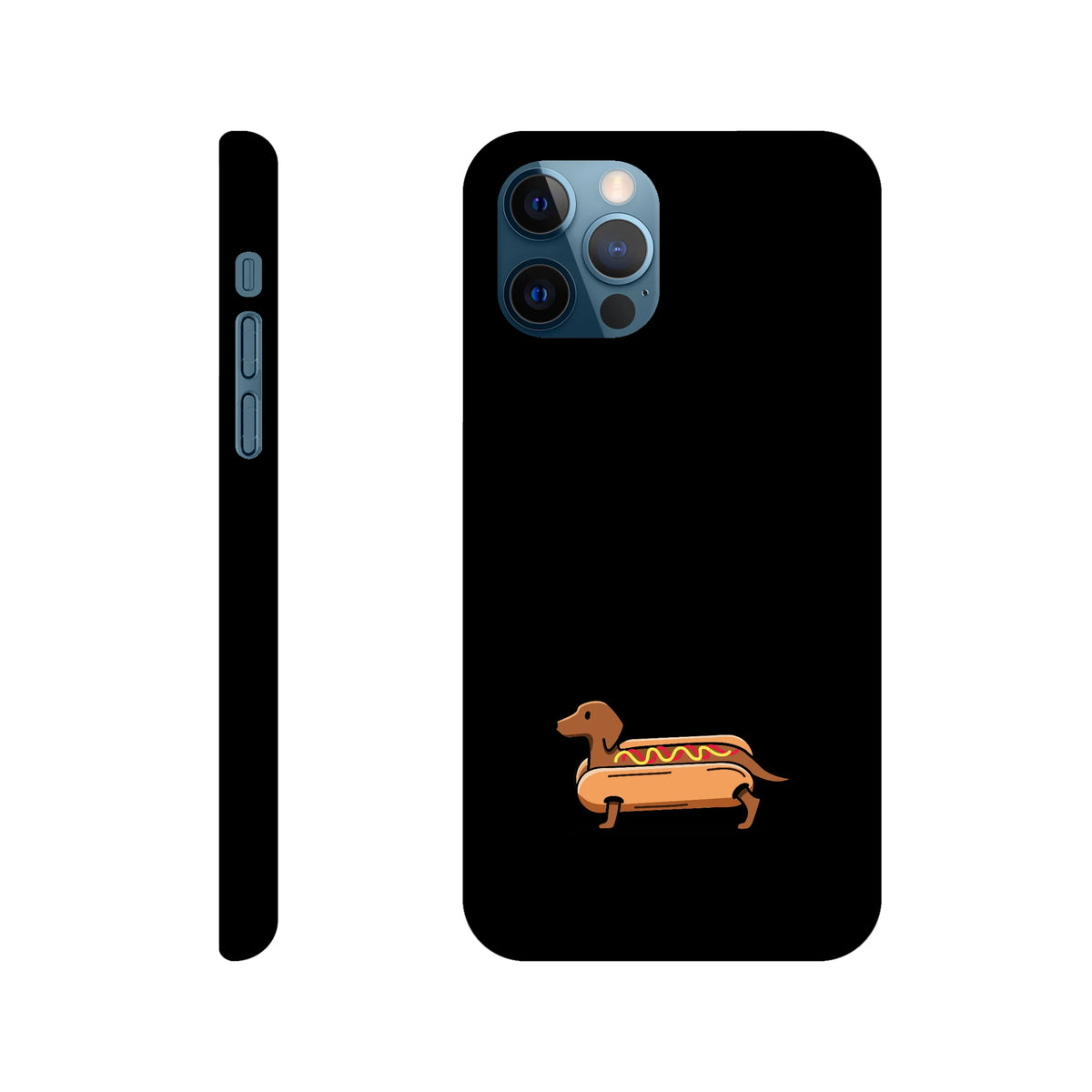 Dackel iPhone Handyhülle „Hot Dog“ - iPhone 12 Schwarz