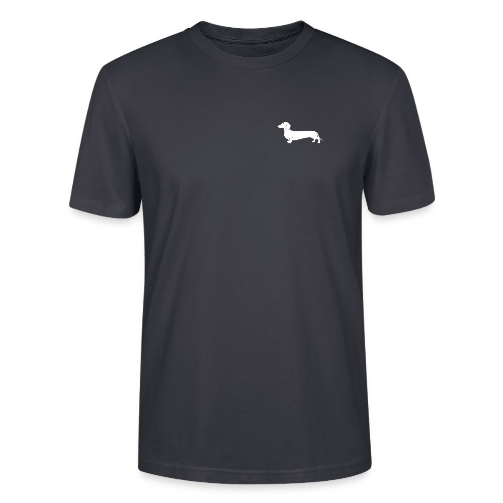 Kurzhaardackel T-Shirt „Pablo“ – Unisex - Dunkles Graublau