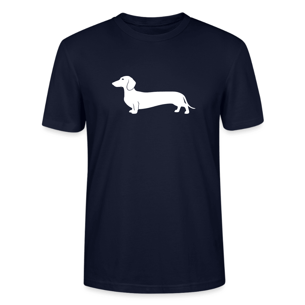 Kurzhaardackel T-Shirt „Pablo“ - Unisex, großes Motiv - Navy