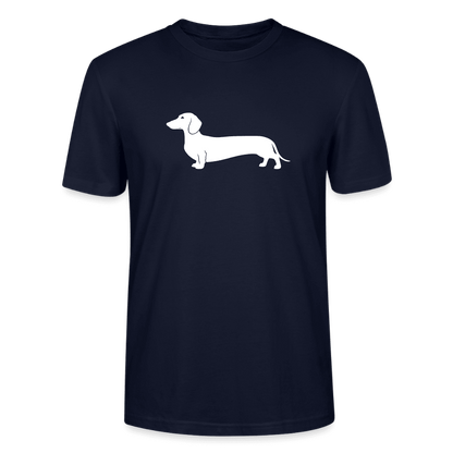Kurzhaardackel T-Shirt „Pablo“ - Unisex, großes Motiv - Navy
