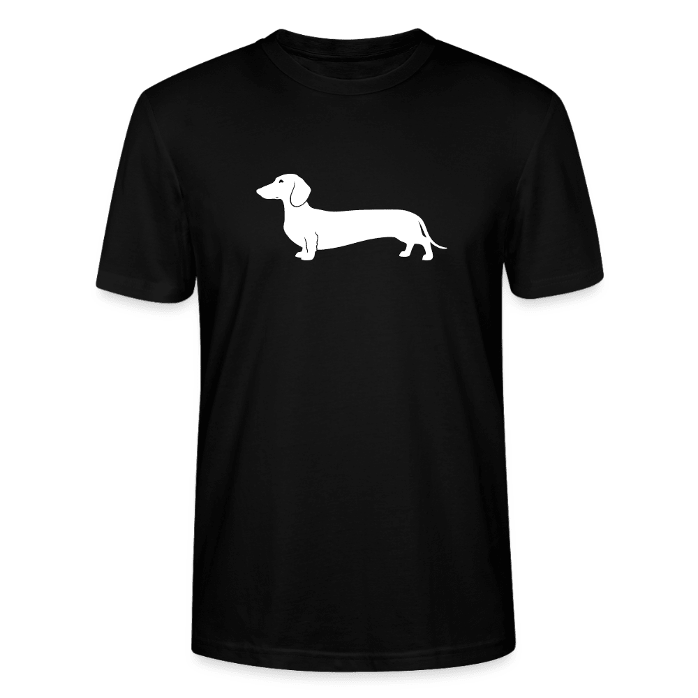 Kurzhaardackel T-Shirt „Pablo“ - Unisex, großes Motiv - Schwarz