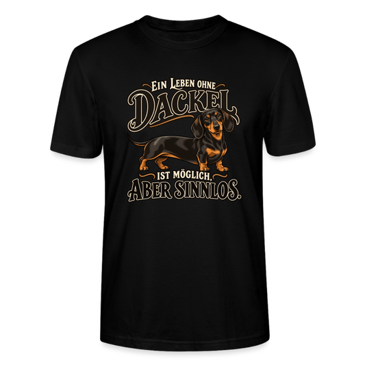 Kurzhaardackel T-Shirt Unisex „Ein Leben ohne Dackel" - Schwarz
