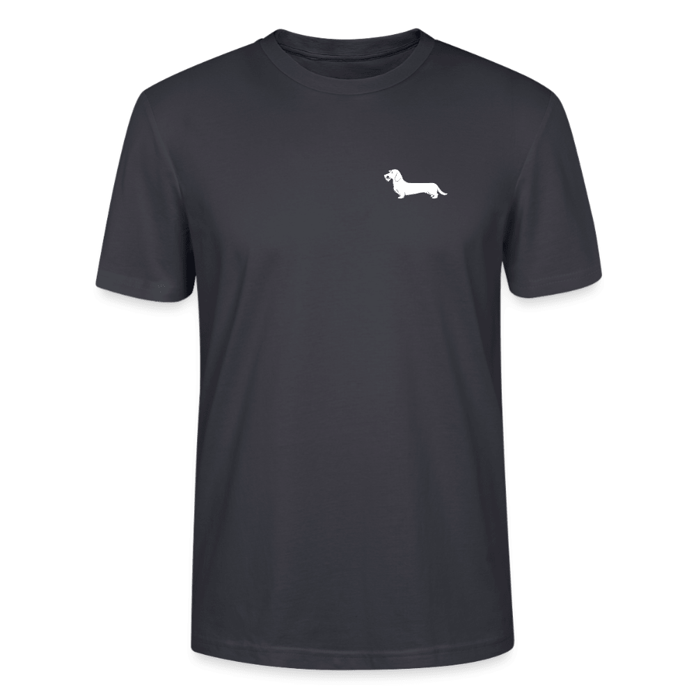 Rauhaardackel T-Shirt „Rosi“ - Unisex - Dunkles Graublau
