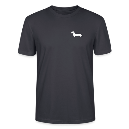 Rauhaardackel T-Shirt „Rosi“ - Unisex - Dunkles Graublau