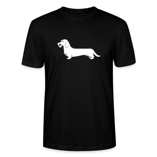 Rauhaardackel T-Shirt „Rosi“ - Unisex, großes Motiv - Schwarz